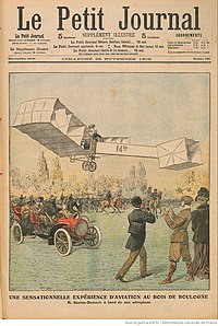First Paris flight by Santos Dumont in 1906. Le Petit Journal Santos Dumont 25 Novembre 1906.jpg