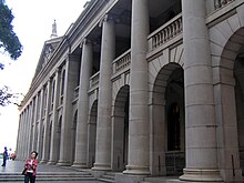 Classical architecture was used in the design of the building. Legislative Council building.JPG