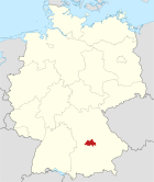 Deutschlandkarte, Position des Landkreises Eichstätt hervorgehoben