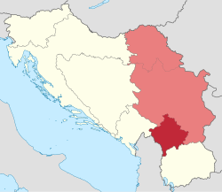 Mappa di localizzazione Kosovo in Jugoslavia e Serbia.svg