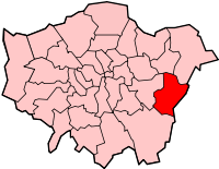 Location of the London Borough of Bexley in Greater London