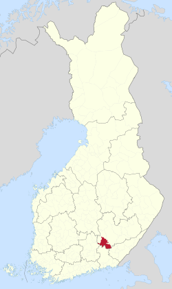 Location of Mäntyharju in Finland