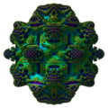 * Nomination High-resolution front view of the Mandelbulb. --PantheraLeo1359531 13:24, 5 December 2020 (UTC) * Promotion  Support Great details and colours! --Scotch Mist 10:46, 10 December 2020 (UTC) Thank you! :) --PantheraLeo1359531 11:07, 10 December 2020 (UTC)