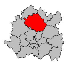 Kanton na mapě arrondissementu Dijon