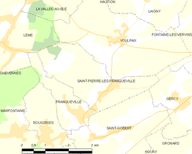 Mapa obce Saint-Pierre-lès-Franqueville