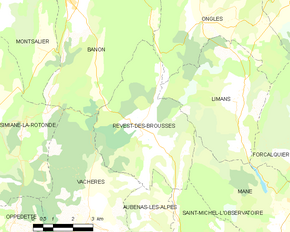 Poziția localității Revest-des-Brousses
