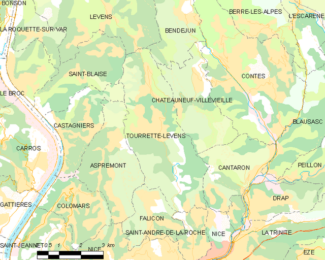 Poziția localității Tourrette-Levens