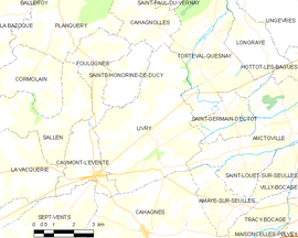 Mapa obce Livry