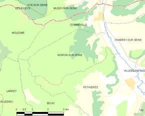 Poziția localității Noiron-sur-Seine