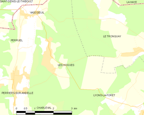 Poziția localității Les Hogues