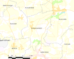 Poziția localității Plougourvest