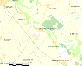 Mapa obce Reignac-sur-Indre