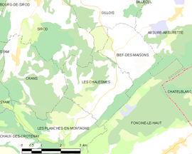 Mapa obce Les Chalesmes