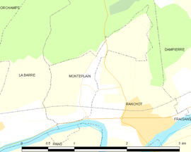 Mapa obce Monteplain