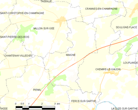 Mapa obce Maigné
