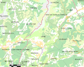 Carte montrant Ugine et les communes voisines.