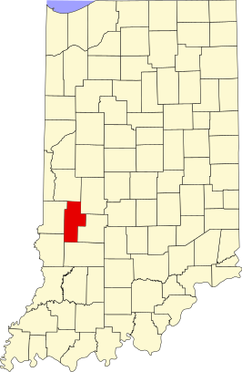 Locatie van Clay County in Indiana