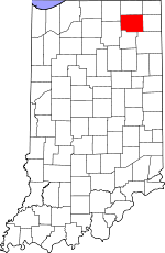 Map of Indiana highlighting Noble County.svg