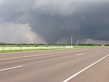 Violent EF5 tornado on May 20 as it was approaching Moore, Oklahoma. May 20, 2013 Moore, Oklahoma tornado.JPG