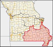 Description de l'image Missouri's 8th congressional district (since 2023).svg.