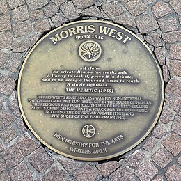 Morris West plaque in Sydney Writers Walk.jpg