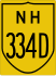 National Highway 334D marker