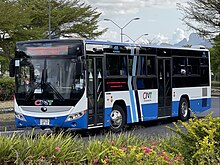 NTC's Yutong ZK6118HGA Bus arriving at Bagatelle and moving towards Port Louis on Route 163 NTC's Yutong ZK6118HGA Bus.jpg