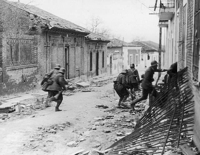 Nationalist soldiers raiding a suburb, March 1937