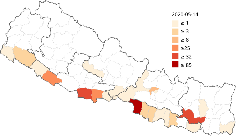 File:Nepal COVID-19 outbreak map (14 May 2020).svg