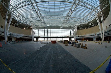 IND's Col. H. Weir Cook Terminal Civic Plaza as seen under construction in 2008