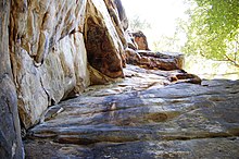 Classic climb, Four sheets to the wind (5.9) at Junkyard cliff in New River Gorge