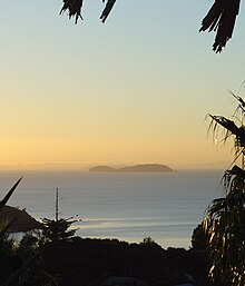 Sunset view of The Noises viewed from Waiheke Island