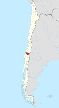 Pozicija regije na karti Čilea
