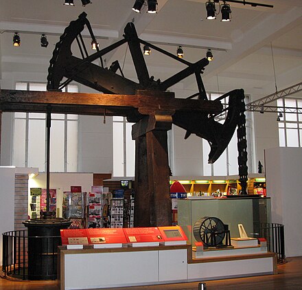Old Bess, a 30 HP beam engine built by James Watt, now preserved in the Science Museum, London.  Watt defined the term horsepower.