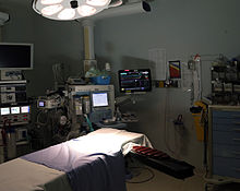 The anesthetic area of an operating room Operating room anesthetic station.jpg