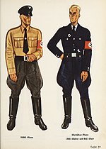 Thumbnail for File:Organisationsbuc00nati orig 0291 ORGANISATIONSBUCH DER NSDAP 1936 Tafel 27 Deutsche Arbeitsfront DAF Uniform NSBO.-Mann Werkschar-Mann DAF.-Walter und KdF-Wart German Labour Front Nazi Germany No known copyright Cropped.jpg