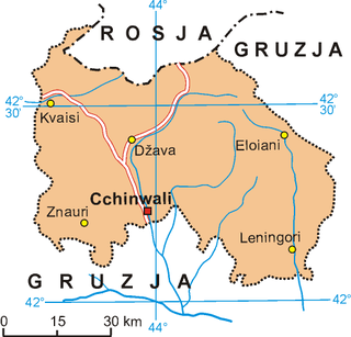 Mapa Osetii Południowej