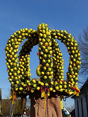 Easter decoration in Wittenweier, Schwanau, Baden-Wuerttemberg, Germany