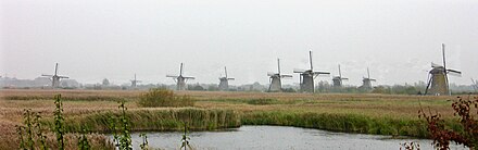 Panoramic view of Kinderdijk