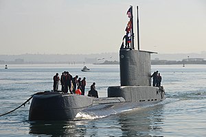 Peruvian submarine BAP Pisagua (SS-33) arrives at the U.S. Naval Base Point Loma on 7 July 2017.JPG