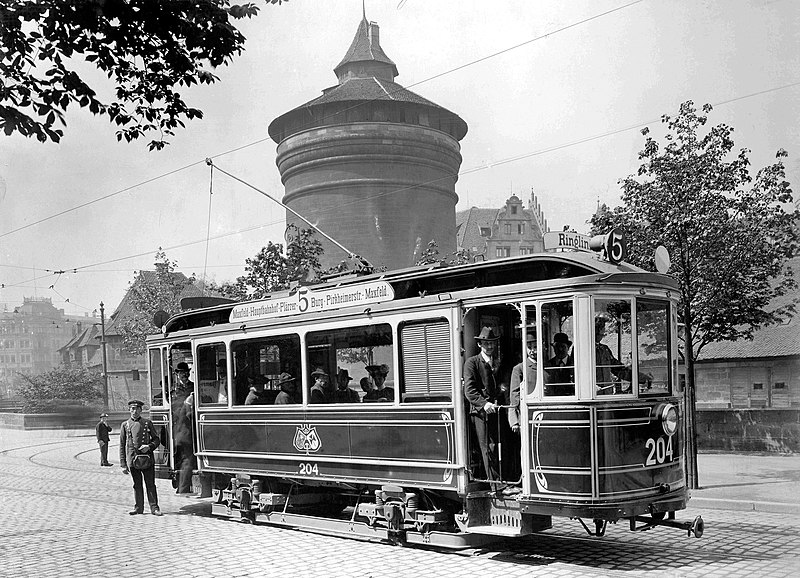 File:Photo - Nürnberg - erste elektrische Straßenbahn - 1904.jpg