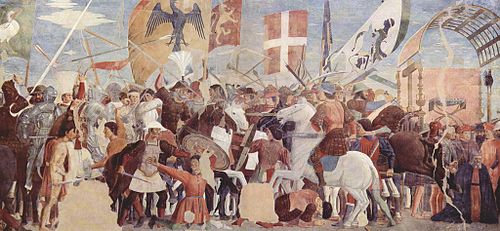 Battle between Heraclius and the Persians. Fresco by Piero della Francesca, c. 1452