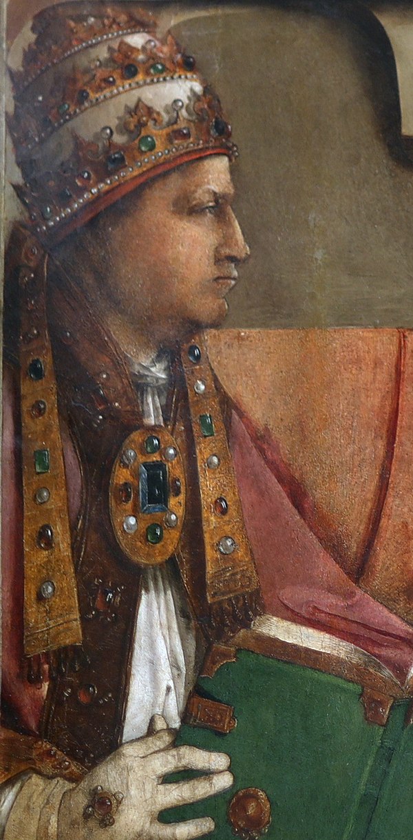 Detail of the Portrait of Pius II by van Gent and Berruguete (c. 1472-76, Ducal Palace, Urbino)
