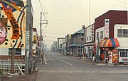 1982年の比布駅前