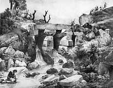 Pont des Arches à Villards-d'Héria (Jura). Alaux, 1827