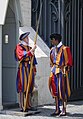 Pontifical Swiss Guards in their traditional uniform