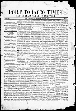 <i>Port Tobacco Times</i> Defunct newspaper in Maryland, US