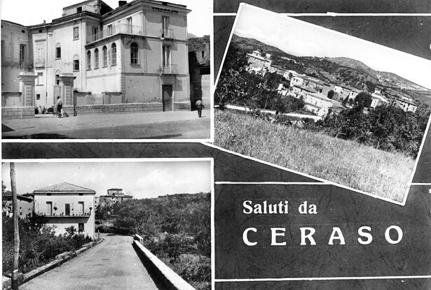 Postcard showing various views of Ceraso c. 1950s Postcard of Ceraso.jpg