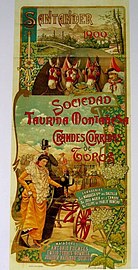 Affiche pour la Sociedad Taurina Montañesa, Santander de 1900.