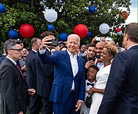 President Biden taking a selfie with visitors on Independence Day President Biden taking a selfie on the 4th of July.jpg